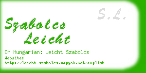 szabolcs leicht business card